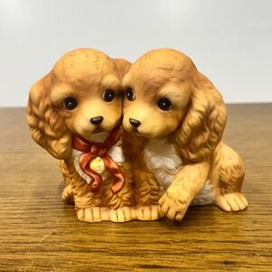 Homco Masterpiece Porcelain Cocker Spaniel Puppy Dogs Figurine‎ 1988